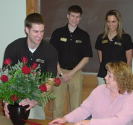 Teena Erwin receives the Mortar Board Rose Award