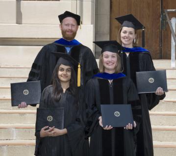 August 2010 Graduates: (front) Priyanka Surana and Gayla Olbricht; (back) Paul L. Auer and Andrea Rau.