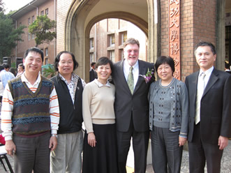 George McCabe with some former Statistics alums at NCKU in Taiwan