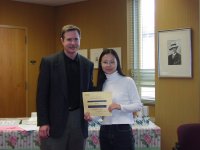 Bo Li receives her V.L. Anderson Scholarship Award