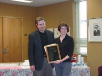 Sylvie Mrug receives her L.J. Cote M.S. Excellence in Statistics Award
