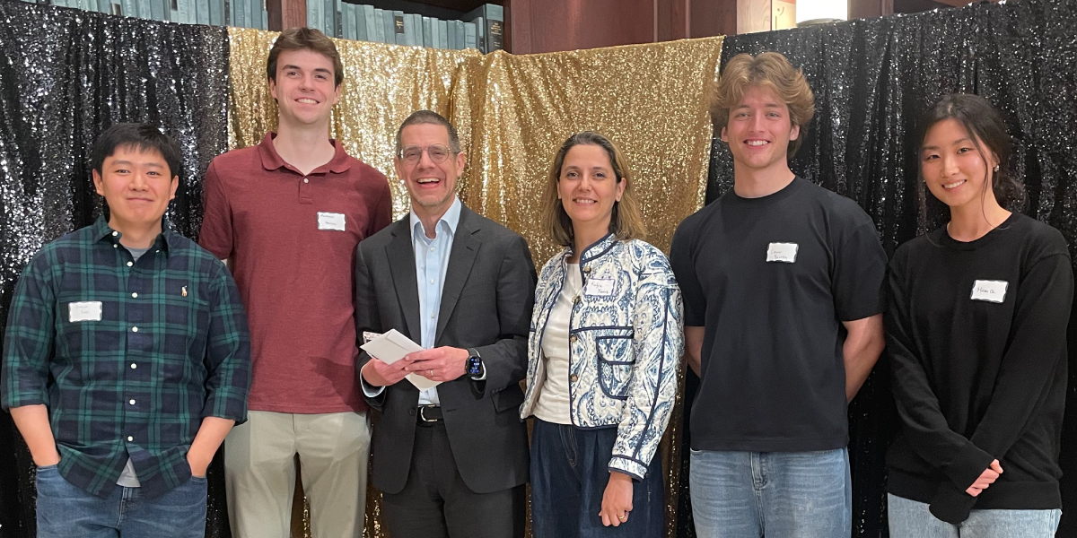Group photo of Mark Daniel Ward with student nominators