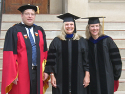 Cherie Ochsenfeld with Professors Kristofer Jennings and Rebecca W. Doerge