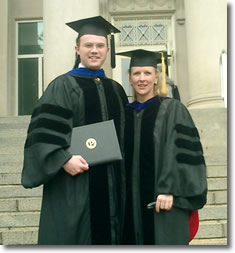 Statistics Ph.D. Graduate Student, John Stevens, with his major professor, Professor Rebecca Doerge